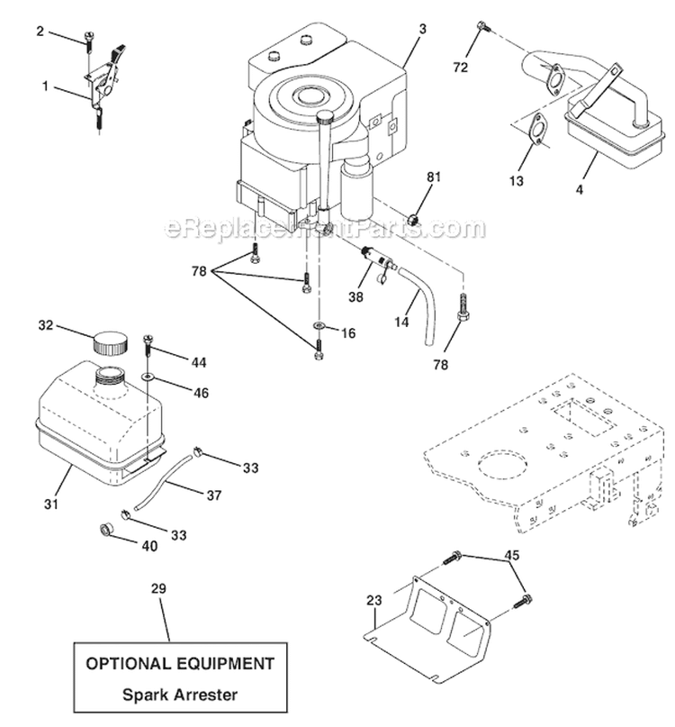 Page E Diagram and Parts List for WE1538C  Weed Eater Lawn Tractor
